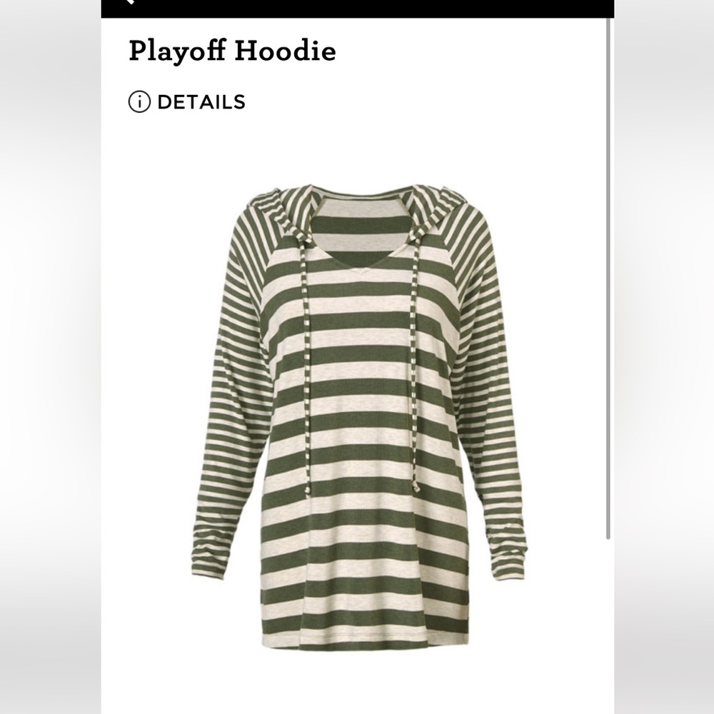 Cabi ‘Playoff Hoodie’ hooded long sleeve tshirt size medium.